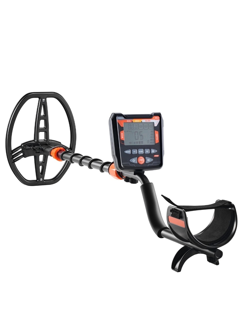 Digital Metal Detector - Black with Orange Accents